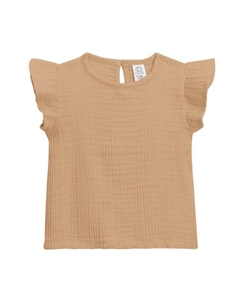 Муслиновая рубашка Greta с развевающимися рукавами из цветного органического материала, коричневый Colored organics