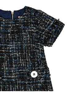 Голубое твидовое платье для девочек Audrey, синий Zoe ltd