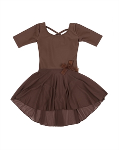Юбка с короткими рукавами для девочек, коричневый Leveret