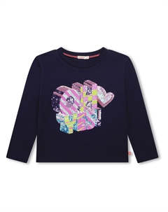 Темно-синяя футболка с рисунком Oh-Oh, синий Billieblush