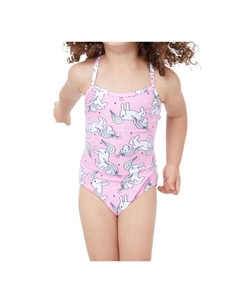 Сплошной купальник с круглым вырезом для девочек цвета Gtk Pink Unicorn Gottex