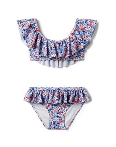 Купальник из 2 предметов с оборками и цветочным принтом из переработанного сырья, мультиколор Janie and jack