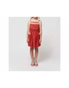 Бордовая тканая юбка с карманами для девочек Bobo choses