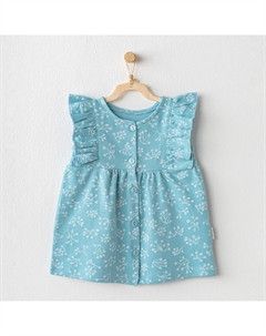 Синее бирюзовое платье с рюшами и цветочным принтом, синий Andy wawa