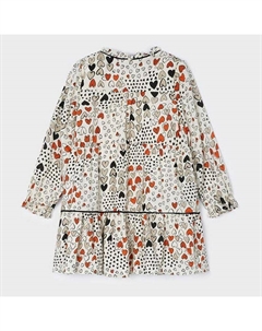 Кремовое платье с принтом в виде сердечек и металлизированной нитью, слоновая кость Mayoral