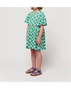 Кремово-белое платье томатного цвета с рюшами и рукавами Bobo choses