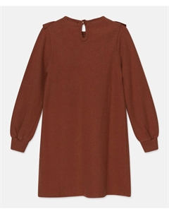 Коричневое трикотажное платье с рюшами Kids Carol, коричневый My little cozmo