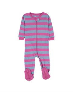 Детские хлопковые пижамы в полоску для девочек, цвет Purple & Denim Leveret