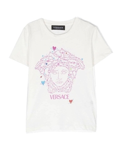 Белая футболка с блестящим логотипом Medusa, белый Versace