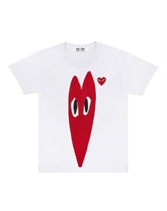 Белая футболка с уменьшенным сердцем, белый Comme des garcon