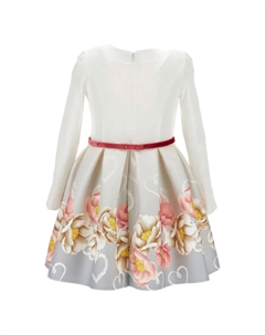 Белое платье с цветочным принтом, белый Monnalisa