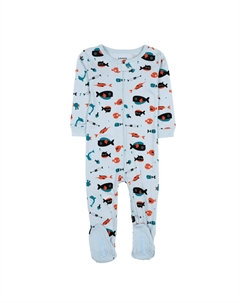 Детские хлопковые пижамы Sharks, светло-голубые Leveret