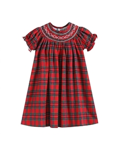 Красное детское рождественское платье епископа в шотландскую клетку, красный Lil cactus