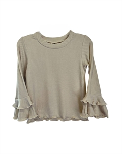 Бежевый вязаный топ с длинными рукавами для девочек, бежевый Ml fashions