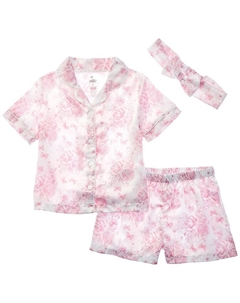 Атласный короткий пижамный комплект Prima, розовый Tutu couture