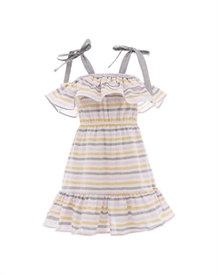 Летнее платье в разноцветную полоску, мультиколор Pinolini
