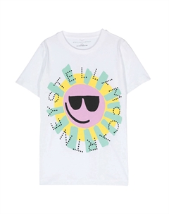 Белая футболка с изображением солнца, белый Stella mccartney