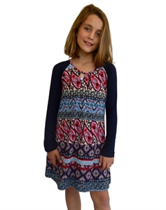 Осенние платья для подростков розового/красного цвета «летучая мышь» с черными рукавами Area code 407