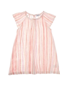 Великолепное льняное платье в несколько полосок, розовый Splendid