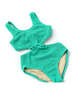 Зеленый купальник-монокини с жатой текстурой и завязками для девочек, зеленый Shade critters
