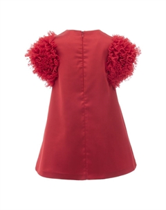 Красное платье с рукавами с рюшами, красный Tulleen