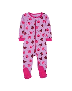 Детская хлопковая пижама на ножках Розовый слон Leveret