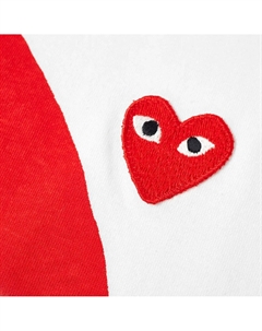 Белая футболка с двойным сердцем в горошек, белый Comme des garcon