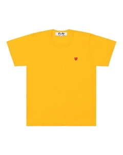 Желтая футболка с мини-сердечком, желтый Comme des garcon