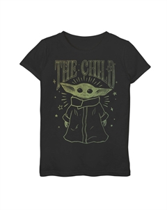 Футболка с рисунком для девочек 7–16 лет, «Звездные войны», «Мандалорец», «Ребенок», он же «Малышка Йода», «Звезды», «Портрет с контуром» Star wars