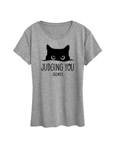 Женская футболка с рисунком Judgeing You Silly Cat, серый Licensed character