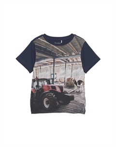 Футболка с принтом SS, цвет black iris Minymo®