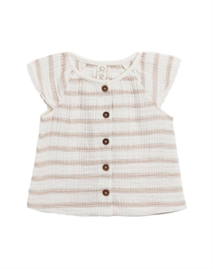 Рубашка на пуговицах из цветного органического материала Lena Muslin, серый Colored organics