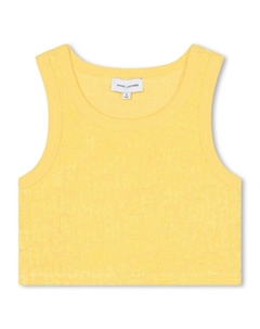 Укороченный топ с жаккардовым логотипом, желтый Marc jacobs kids