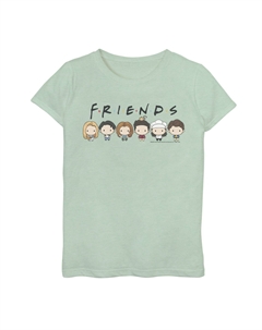 Групповая фотография друзей для девочек 7–16 лет. Милая футболка с портретом в мультяшном стиле и графикой., светло-зеленый Licensed character