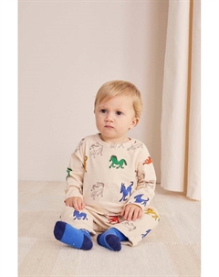 Лонгслив из хлопка Noenati Wonder Horse, бежевый Bobo choses