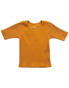 Розовый топ из органических ребрышек с курицей, желтый Pink chicken