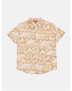 Рубашка с коротким рукавом с пышным принтом (7-16), цвет Toasted Taupe Guess factory