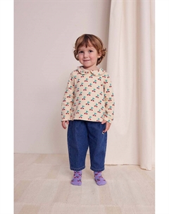 Лонгслив из хлопка Noenati Cherry, бежевый Bobo choses