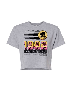 Юниоры E.T. Укороченная футболка 1982 года с логотипом, серый Licensed character