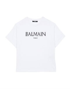 Kids футболка Roman с логотипом, белый Balmain