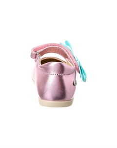 Кожаные балетки Clarinta с эффектом металлик, розовый Naturino