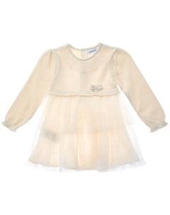 Трикотажное платье из тюля, бежевый Mayoral