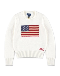 KIDS джемпер с круглым вырезом, белый Polo ralph lauren