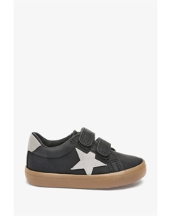 Кроссовки с застежкой-липучкой и звездами, черный Next