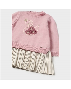 Трикотажное платье с цветочным принтом Pink Swan, розовый Mayoral