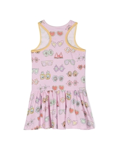 Розовое платье из хлопкового джерси с солнцезащитными очками, розовый Stella mccartney