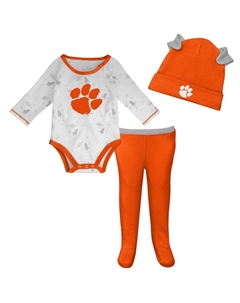 Оранжевый/белый комплект для новорожденных и младенцев Clemson Tigers Dream Team, боди с длинными рукавами и регланами, комплект из шапки и брюк Outerstuff