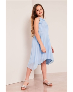 Плиссированное шифоновое платье для выхода в свет, синий Lipsy