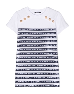 Kids платье-футболка в полоску, белый Balmain