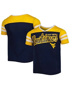 Молодежная футболка Navy West Virginia Mountaineers Практически идеальная полосатая футболка Colosseum